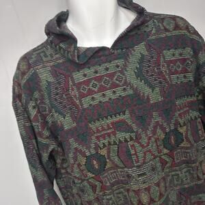 Vintage Style New York Aztec Women’s Pullover Hoodie Grandpa Style Sz L